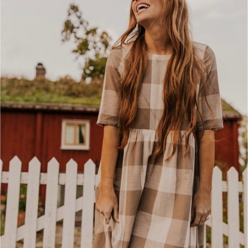 Roolee Plaid Brown Dress